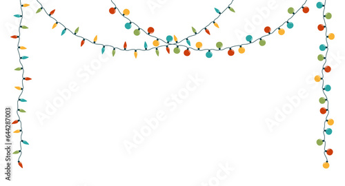 Christmas colorful decoration garland.