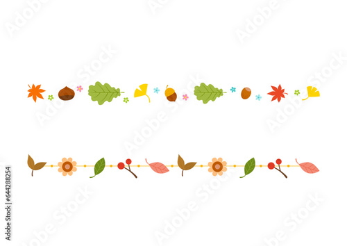 Autumn elements decorative border template design.