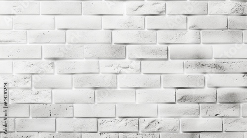 Abstract white brick wall texture for pattern background. wide panorama picture. with copy space design for web banner
