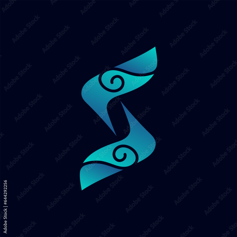 Obraz premium Modern letter S gradient logo illustration design
