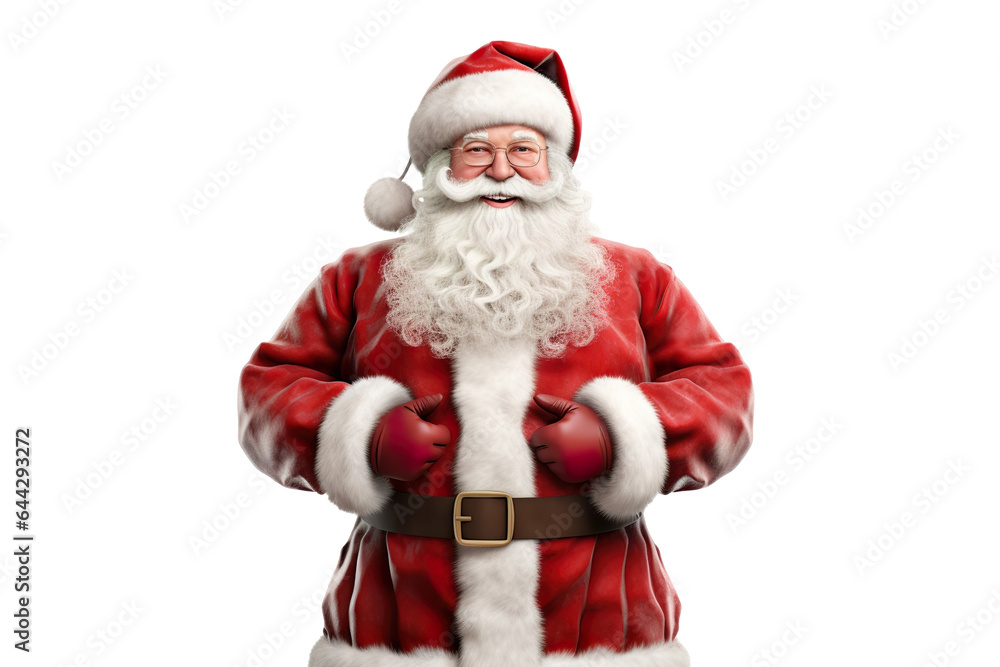 3d rendered santa claus hyper-realistic, isolated on a white background PNG