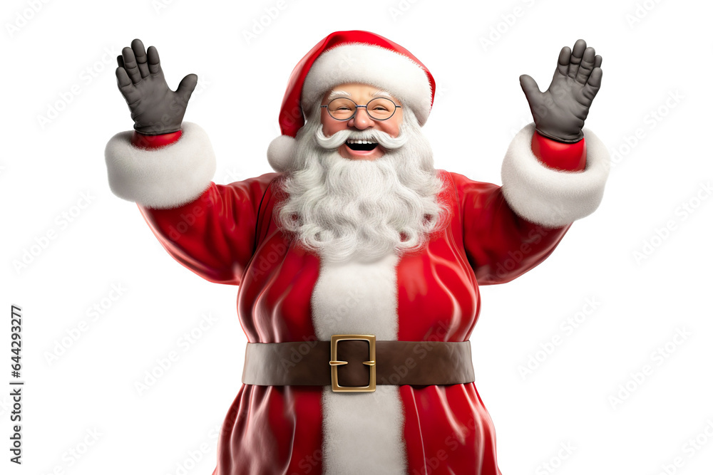 3d rendered santa claus hyper-realistic, isolated on a white background PNG 3d rendered santa claus hyper-realistic, isolated on a white background PNG
