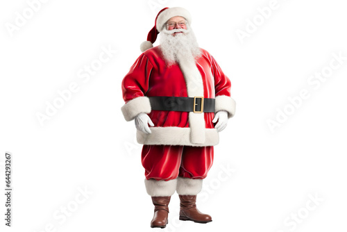 3d rendered santa claus hyper-realistic, isolated on a white background PNG photo