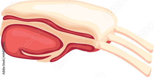 Lamb rib icon. Cartoon uncooked meat cut