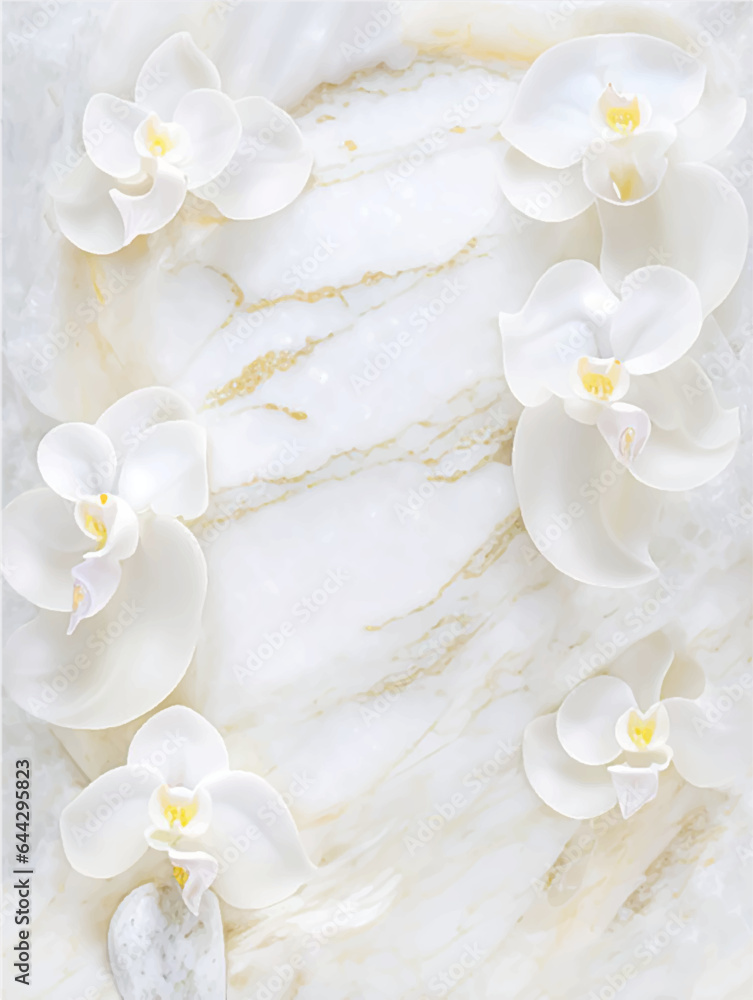Elegant floral background with beautiful white flower pattern, luxury marble texture. Floral rose vector background for celebration bridal shower invite card, save the date design, wedding template Elegant floral background with beautiful white flower pattern, luxury marble texture. Floral rose vector background for celebration bridal shower invite card, save the date design, wedding template