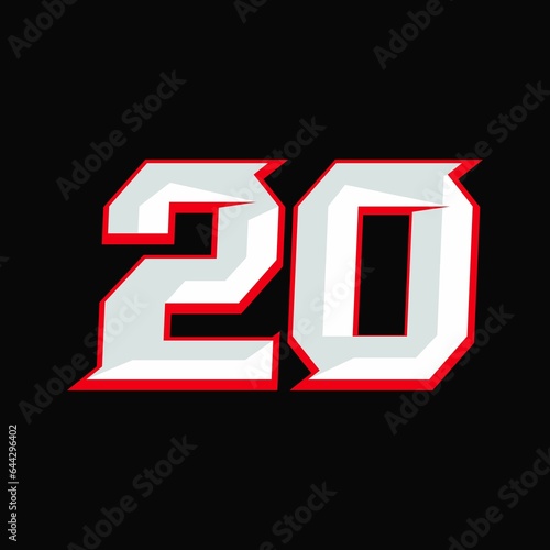 Number Racing 20 Design Vector