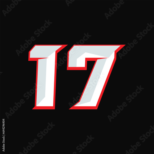 Number Racing 17 Design Vector