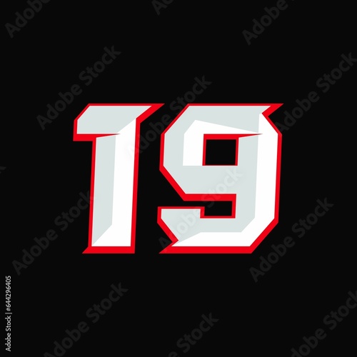 Number Racing 19 Design Vector