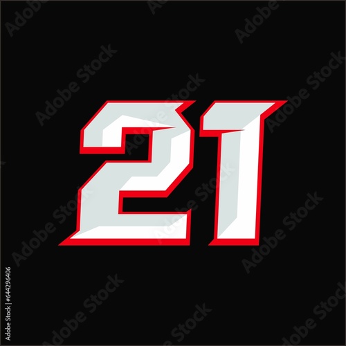 Number Racing 21 Design Vector