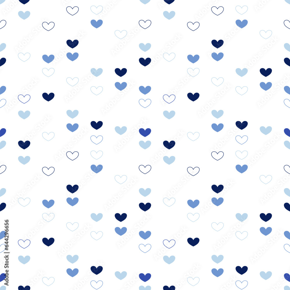 Seamless pattern with hand drawn hearts.