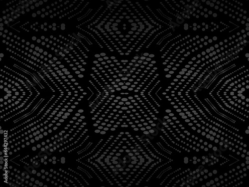 Black abstract background design. Modern wavy lines (guilloche curves) pattern in monochrome colors. Premium line texture for banner, business background. Dark horizontal vector template.