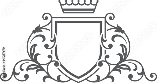 Luxury vintage ornate frame. Baroque floral monogram