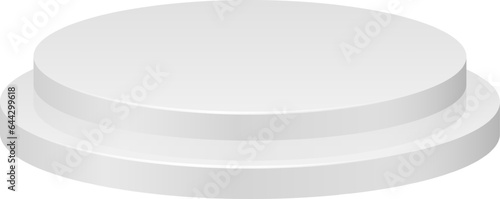 Round podium mockup. White blank realsitic pedestal