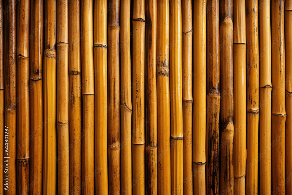 Fototapeta premium Row of bamboo trunks as a background