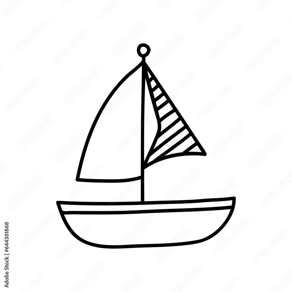 sailboat doodle icon