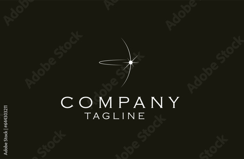 Outer space planet orbit logo icon design template flat vector