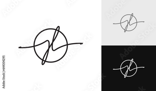 Handwritting letter JL logo design