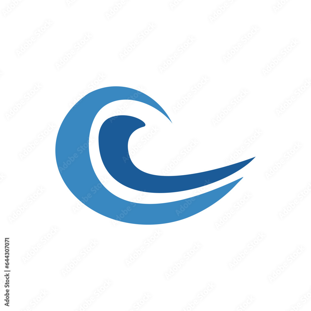 Blue wave icon design clipart template isolated Blue wave icon design clipart template isolated