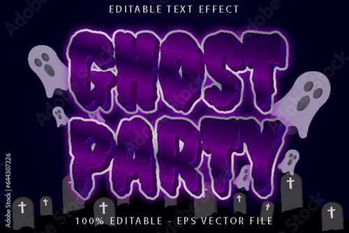 Ghost Party Editable Text Effect Neon Style