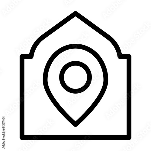 mosque place of islam religious activity line icon