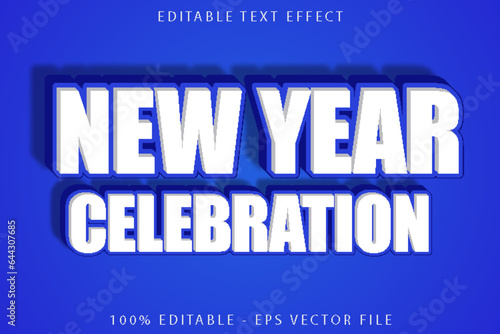 New Year Celebration Editable Text Effect Cartoon Style