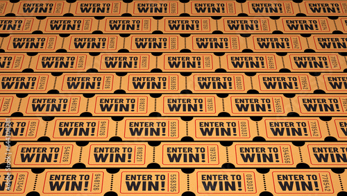 Multiple Raffle Tickets Enter To Win Contest Win Prize 3D