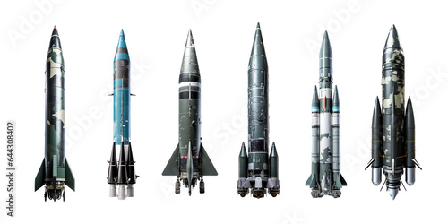 Missile, transparent background, isolated image, generative AI 