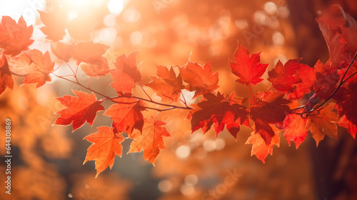 秋の自然公園の背景 No.008  Autumn Nature Park Background Generative AI