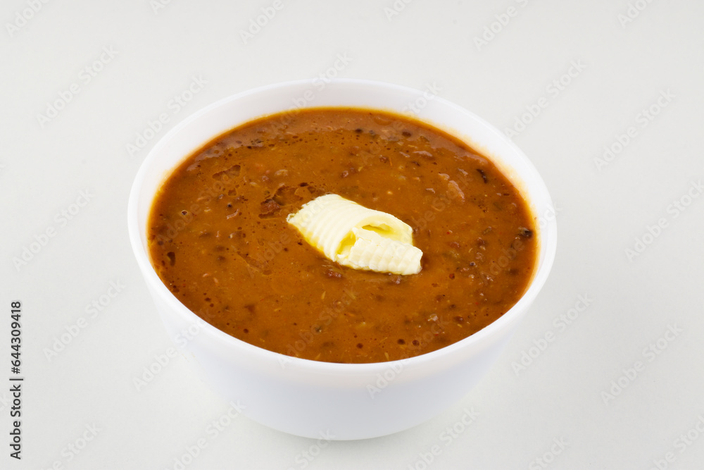 Butter dal makhani in bowl isolated on white background Butter dal makhani in bowl isolated on white background