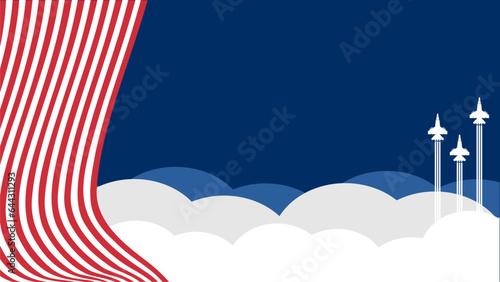 us air force birthday with empty space and jet planes