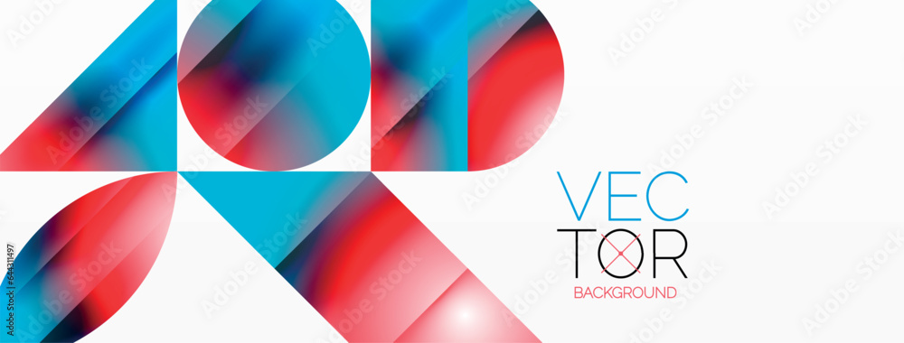 Minimalism meets gradient allure. Geometric shapes intertwine in a tranquil backdrop. Subtle hues meld, creating serene yet dynamic canvas, testament to modern aesthetics