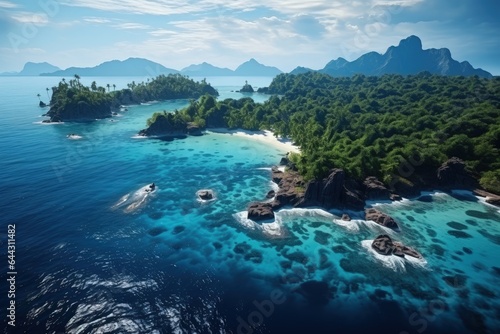 Aerial view of tropical green islands. Holiday dream. Paradise © VIK