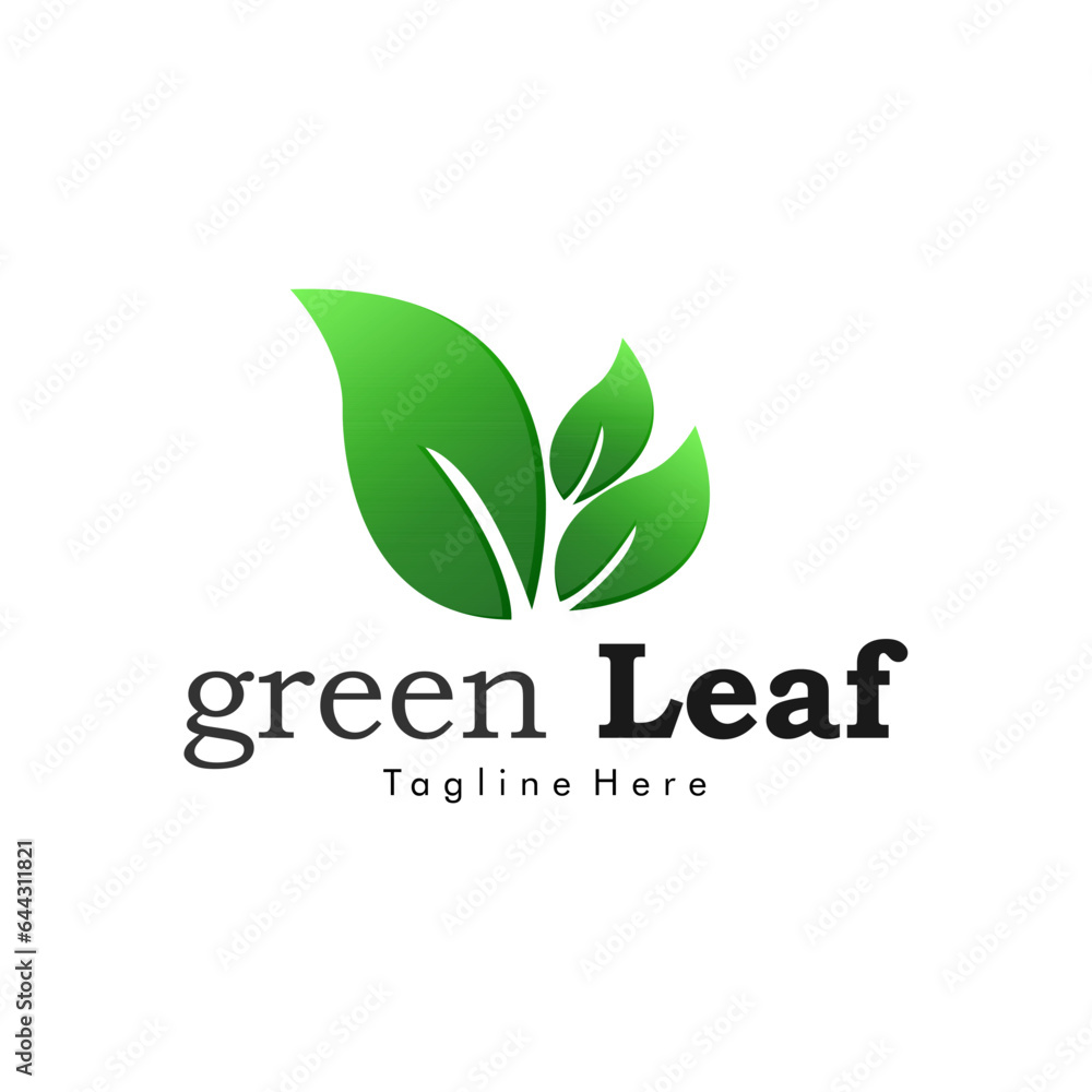 Green Eco Element Leaf Symbol Logo Vector Representing Progress