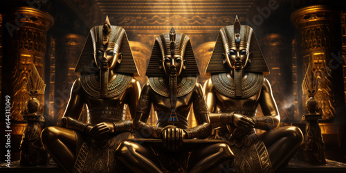 Fototapete Statues of ancient Egyptian pharoahs.