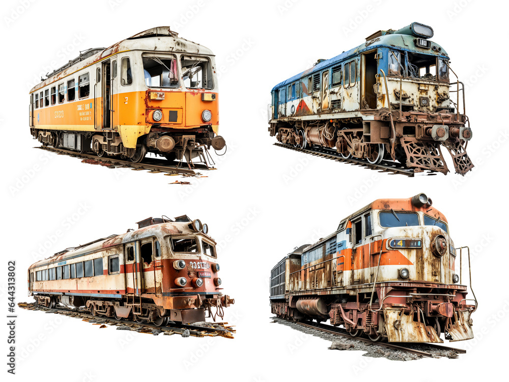 Broken down train, transparent background, isolated image, generative ...