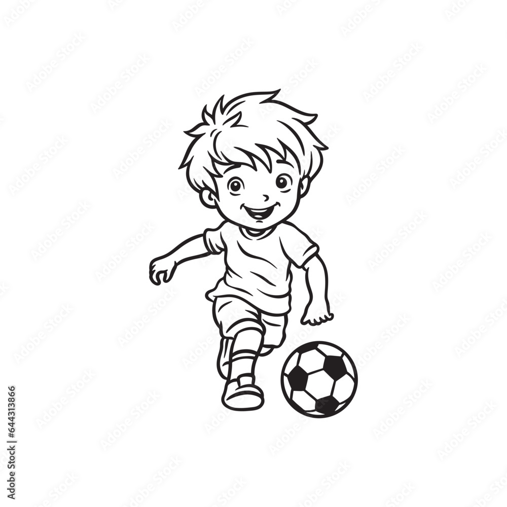 soccer boy hand drawn illustration vector soccer boy hand drawn illustration vector
