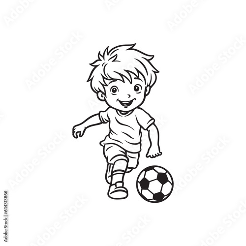 soccer boy hand drawn illustration vector