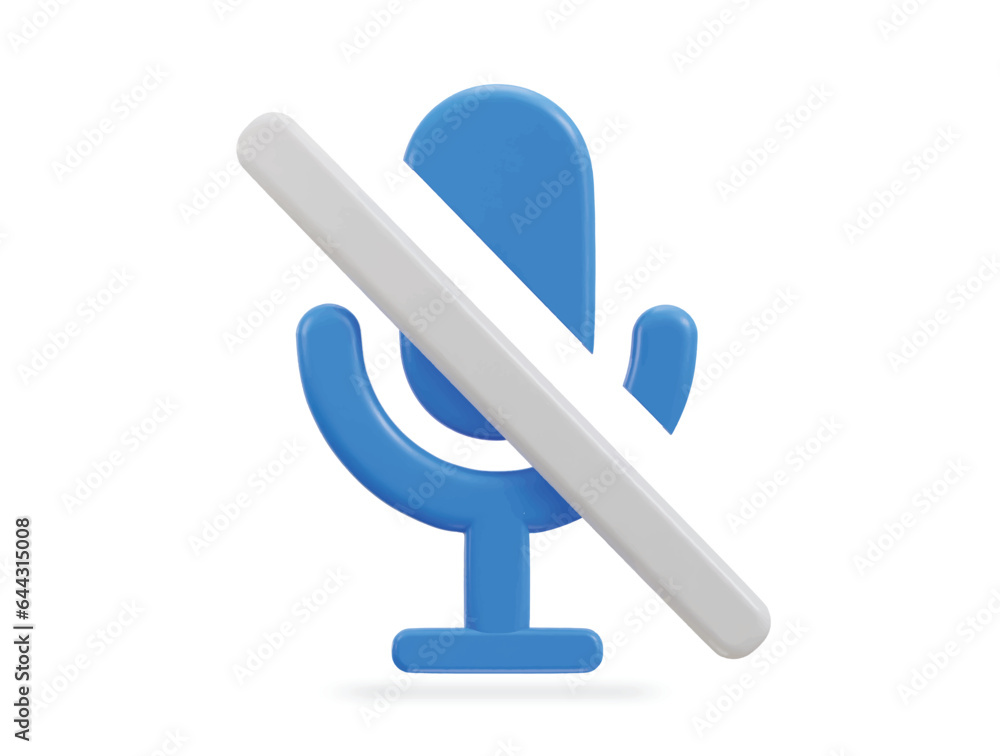3d microphone mute icon no sound icon 3d microphone mute icon no sound icon