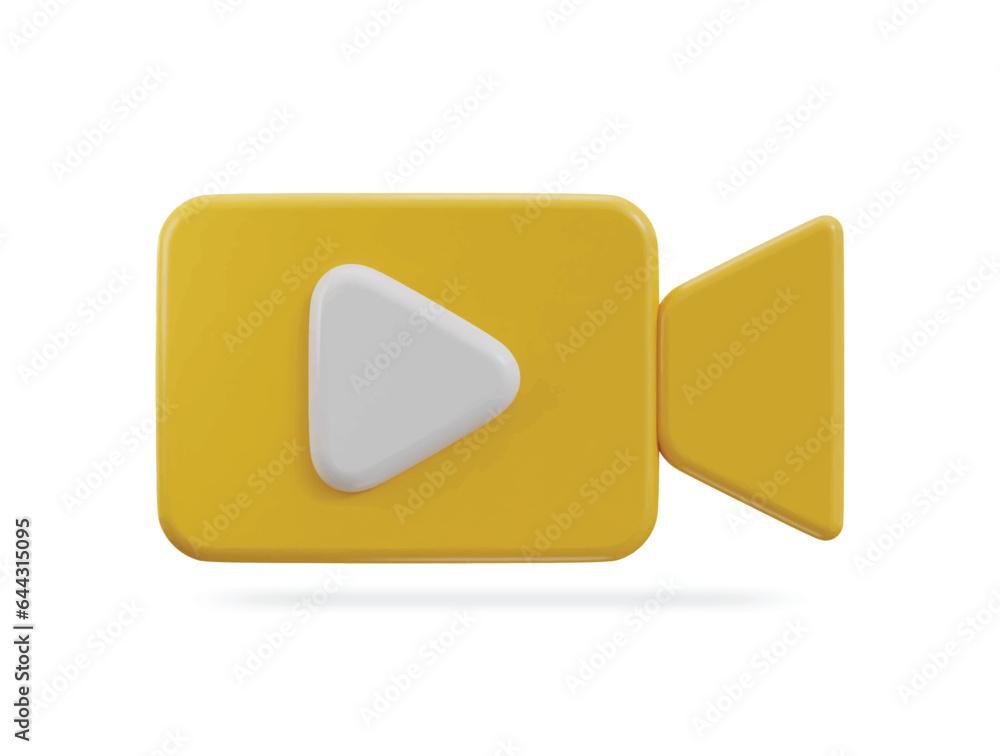 3d play button on video camera icon 3d play button on video camera icon