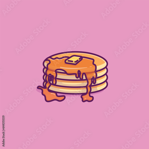 Pancake food floating simple cartoon vector illustration food concept icon isolated