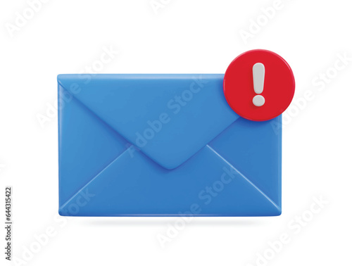 3d spam email envelope icon illustration	
