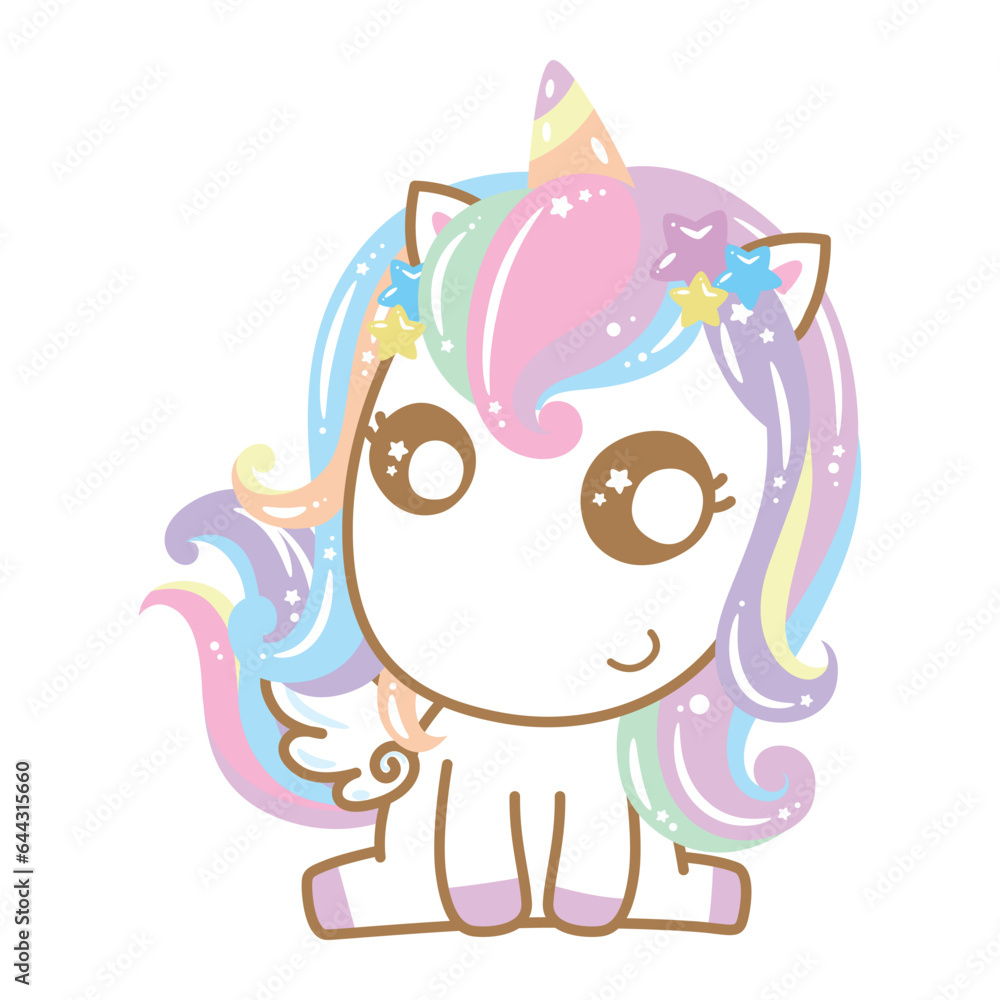 Fototapeta premium Unicorn, cartoon design, vector illustration