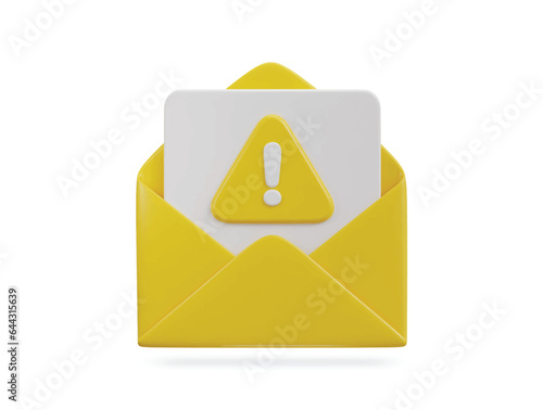 3d spam email envelope icon illustration	