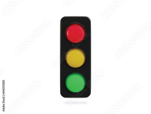 3d traffic light icon