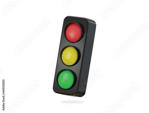 3d traffic light icon