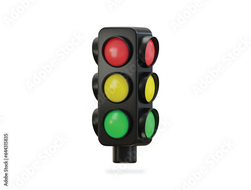 3d traffic light icon