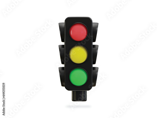 3d traffic light icon