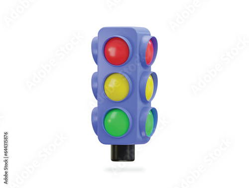 3d traffic light icon