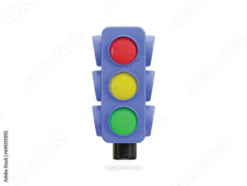 3d traffic light icon