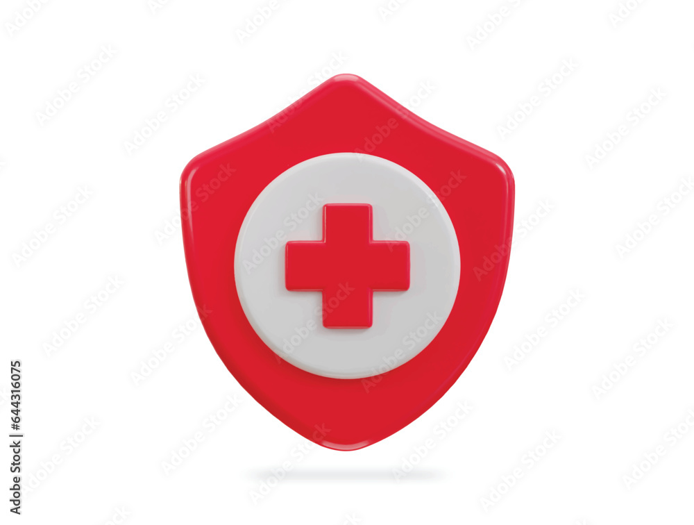 Shield with medical cross health icon Shield with medical cross health icon